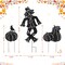 Set of 2 36"H S/3 Fall Metal Scarecrow Silhouette Yard Stakes(KD)